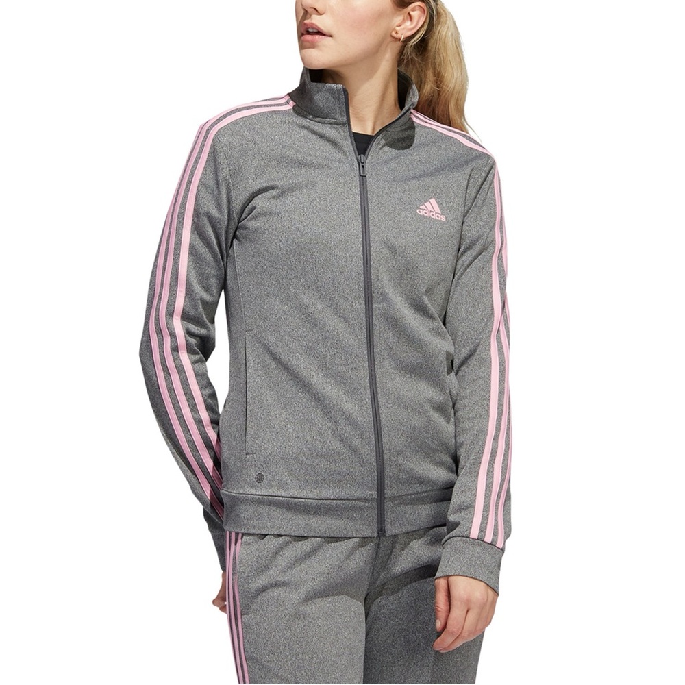 Adidas Heather Gray with Pink Stripes PANTS ONLY